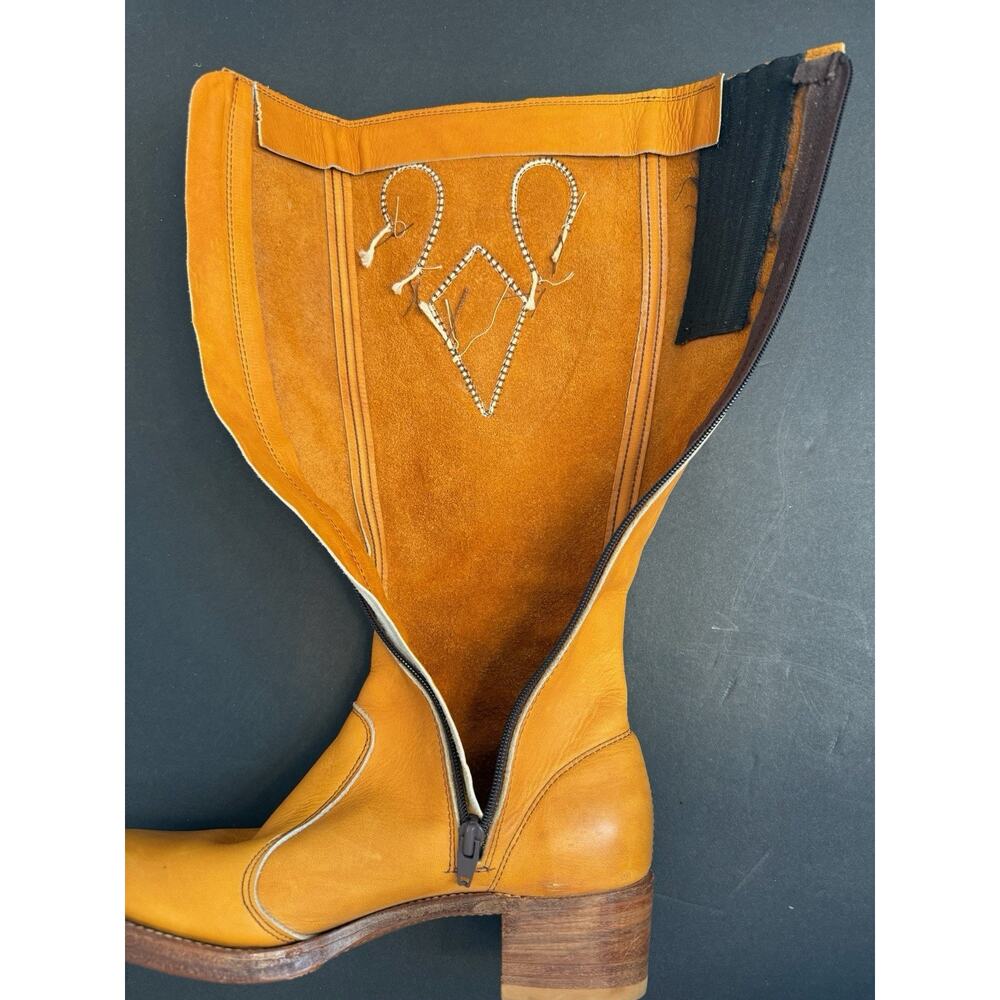 Vintage Frye Campus Boots 1970s Light Tan Size 7B Never Treated Excellent Cond. - Picture 15 of 16